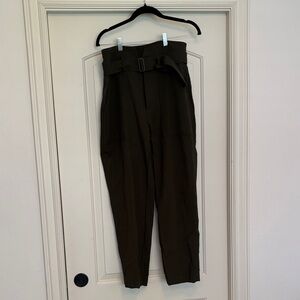 Banana Republic Dark Olive Belted Trousers (“Refined Utility Pant”)